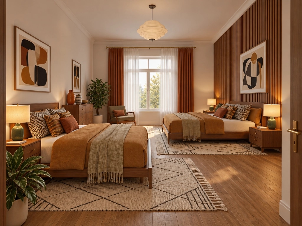 Interior design in Mid-Century Modern style — Bedroom by GenRoom AI