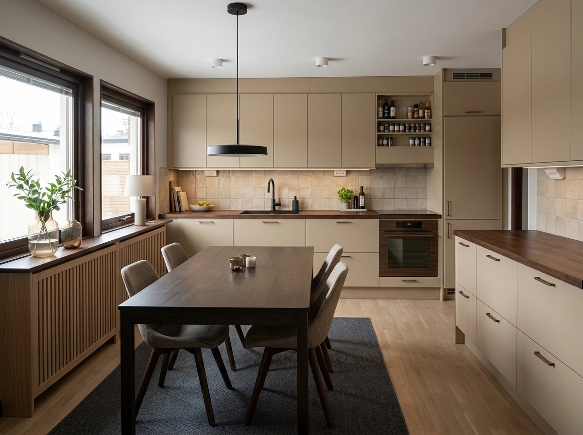 Kitchen interior in Scandinavian style — photo by GenRoom AI