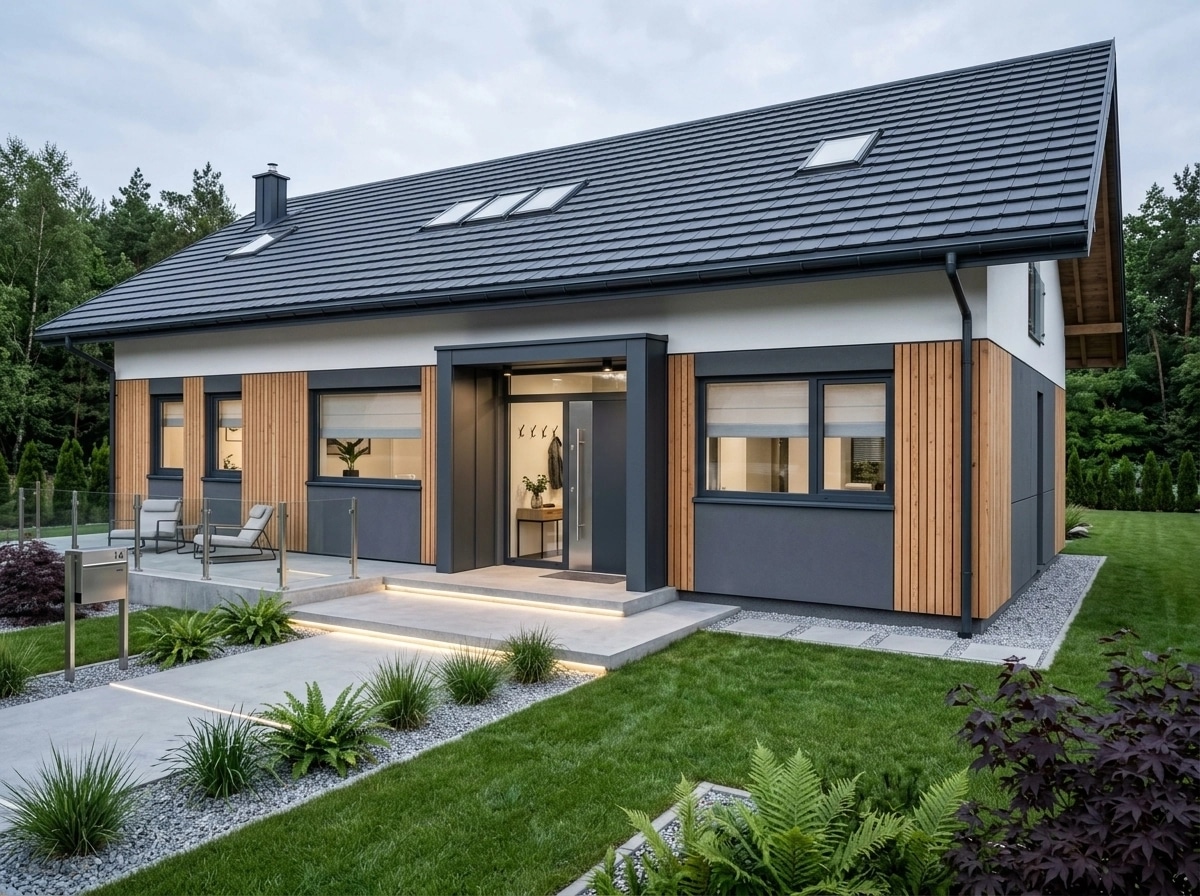 Fasad dizayni — Contemporary Facade uslubi — GenRoom AI tomonidan Fasad
