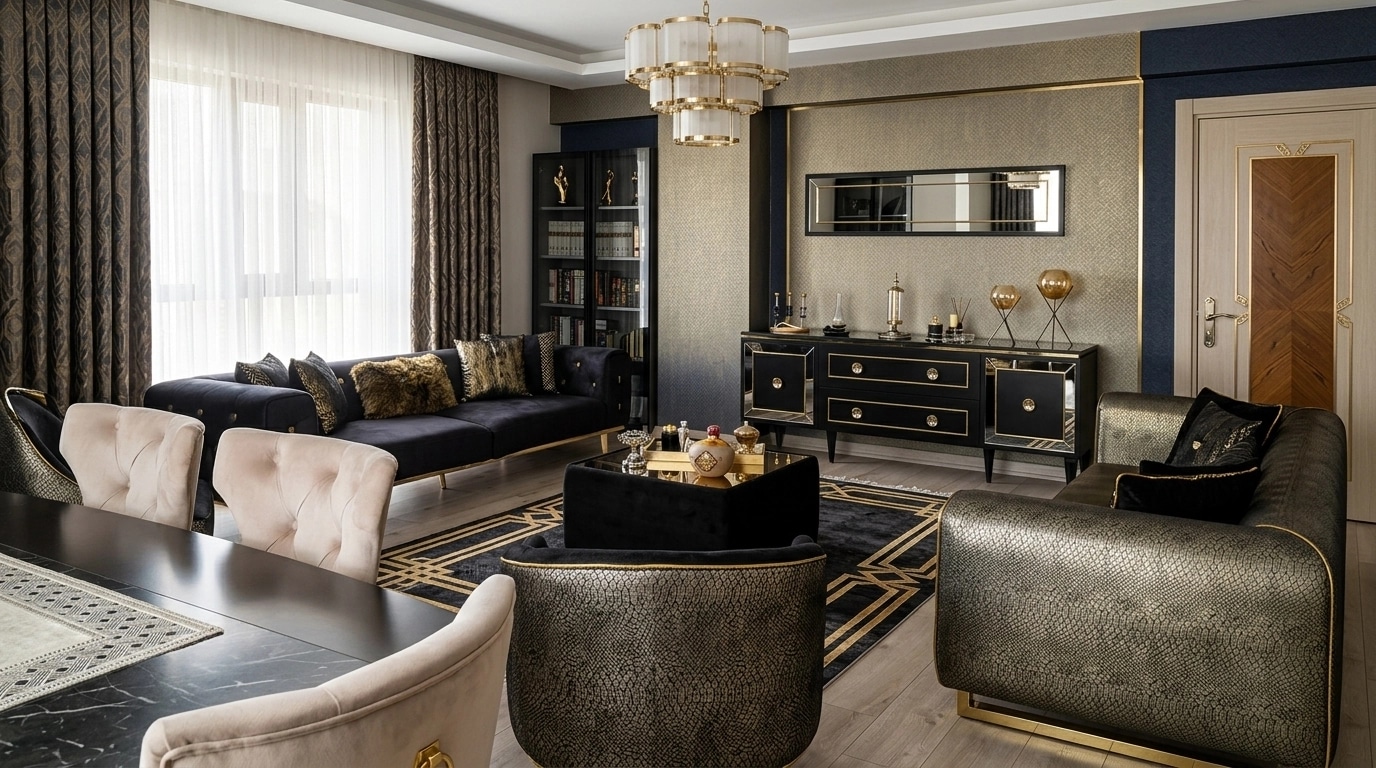 Art Deco Living Room design — interior photo by GenRoom AI