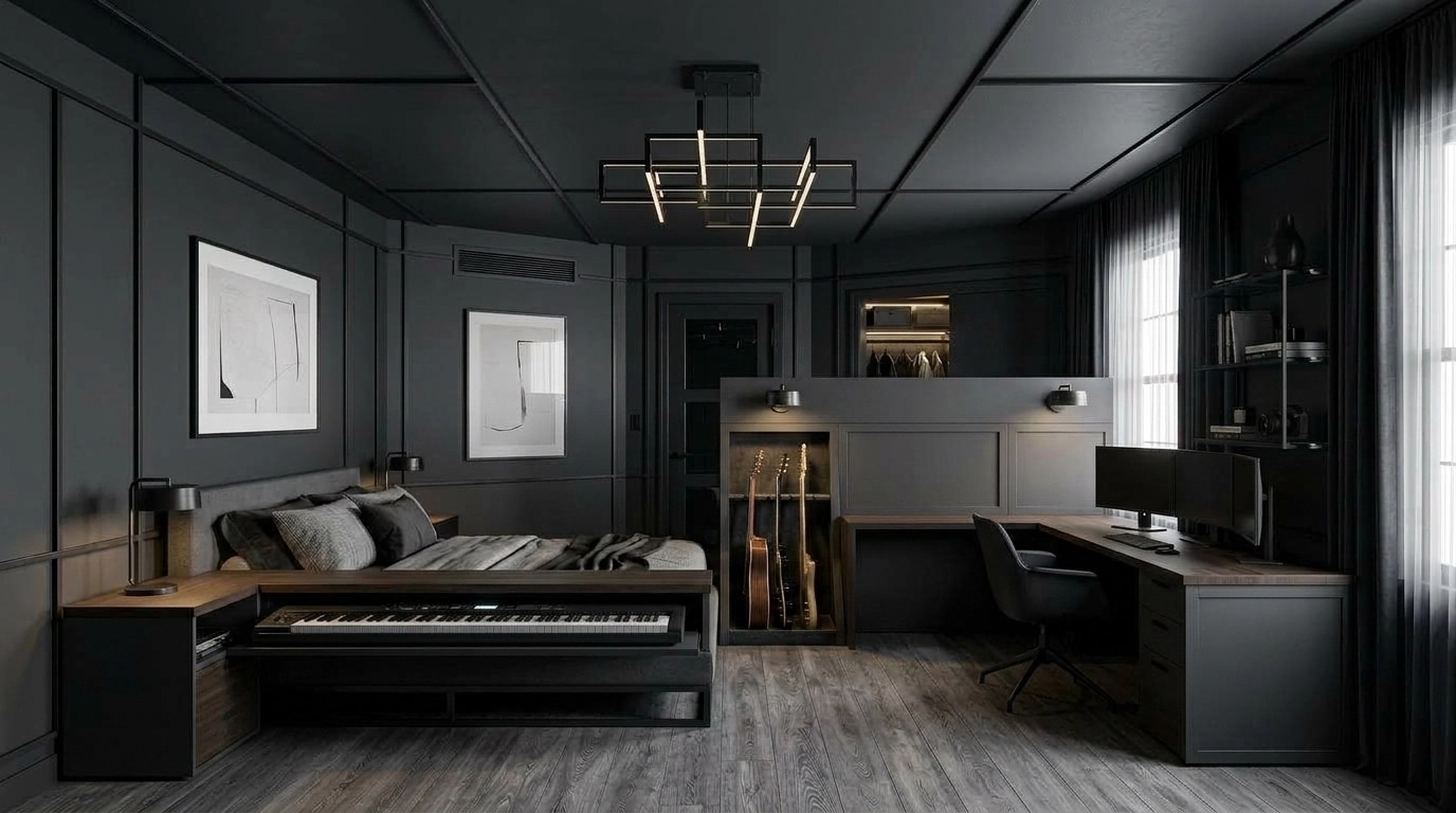 Interior design in Blacktec style — Bedroom by GenRoom AI
