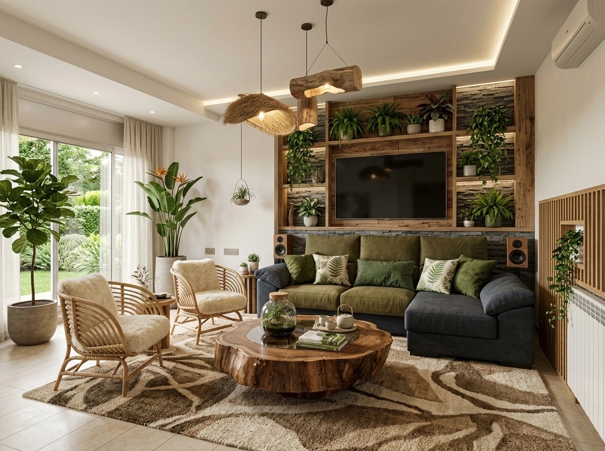 Interior design in Biophilic style — Living Room by GenRoom AI