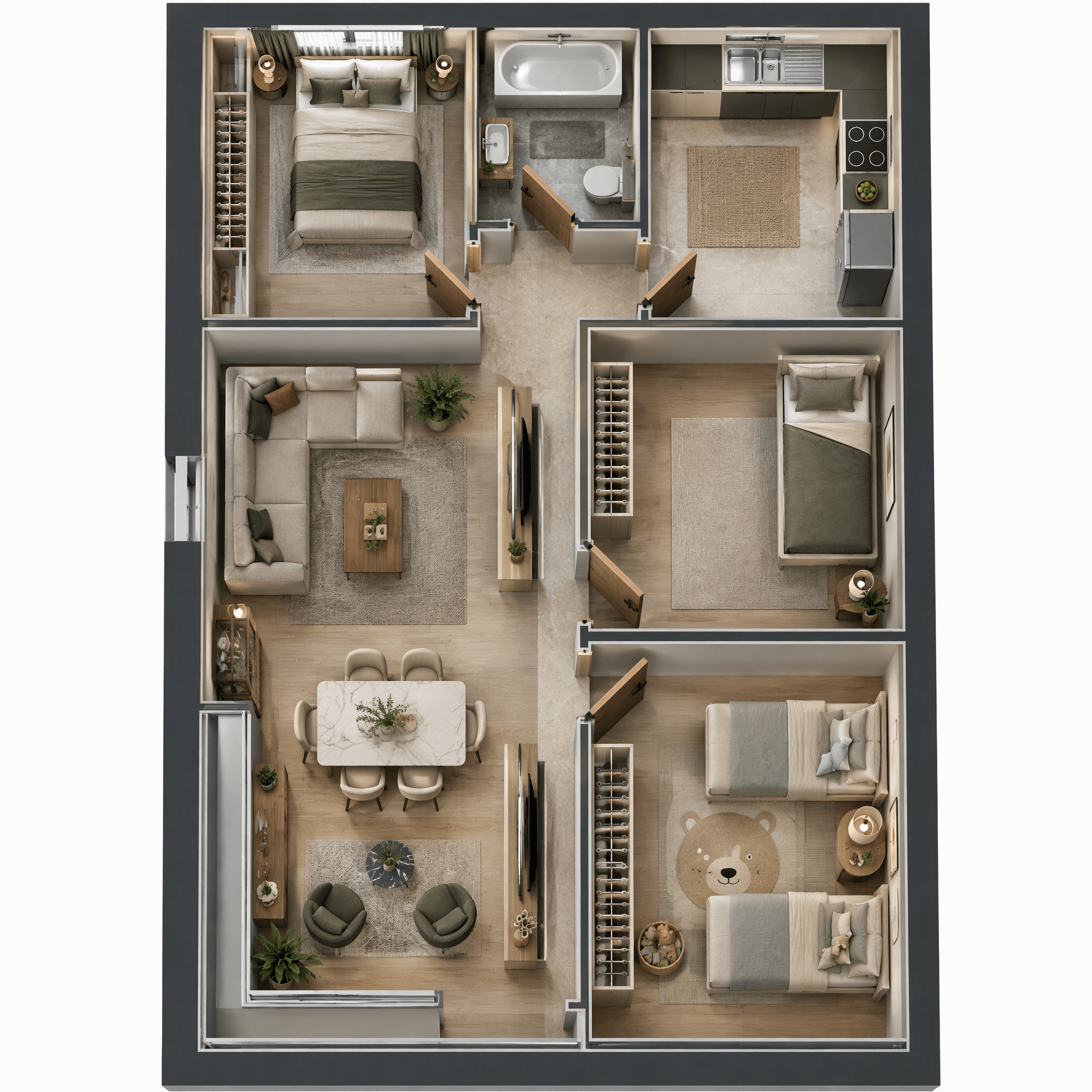 Interior design in Contemporary style — Living Room by GenRoom AI