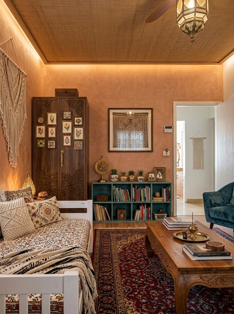Interior design in Bohemian style — Living Room by GenRoom AI