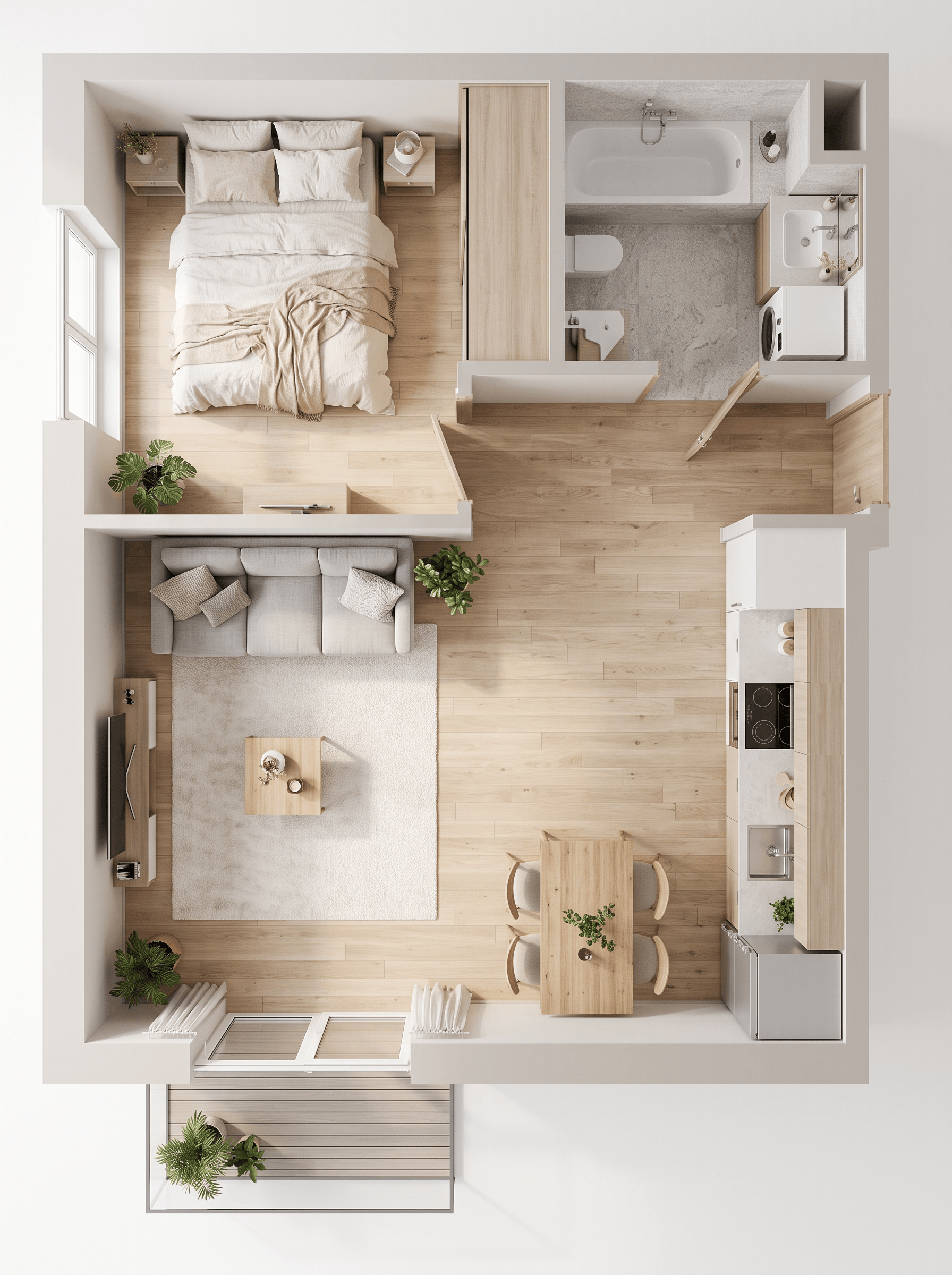 Interior design in Scandinavian style — Living Room by GenRoom AI