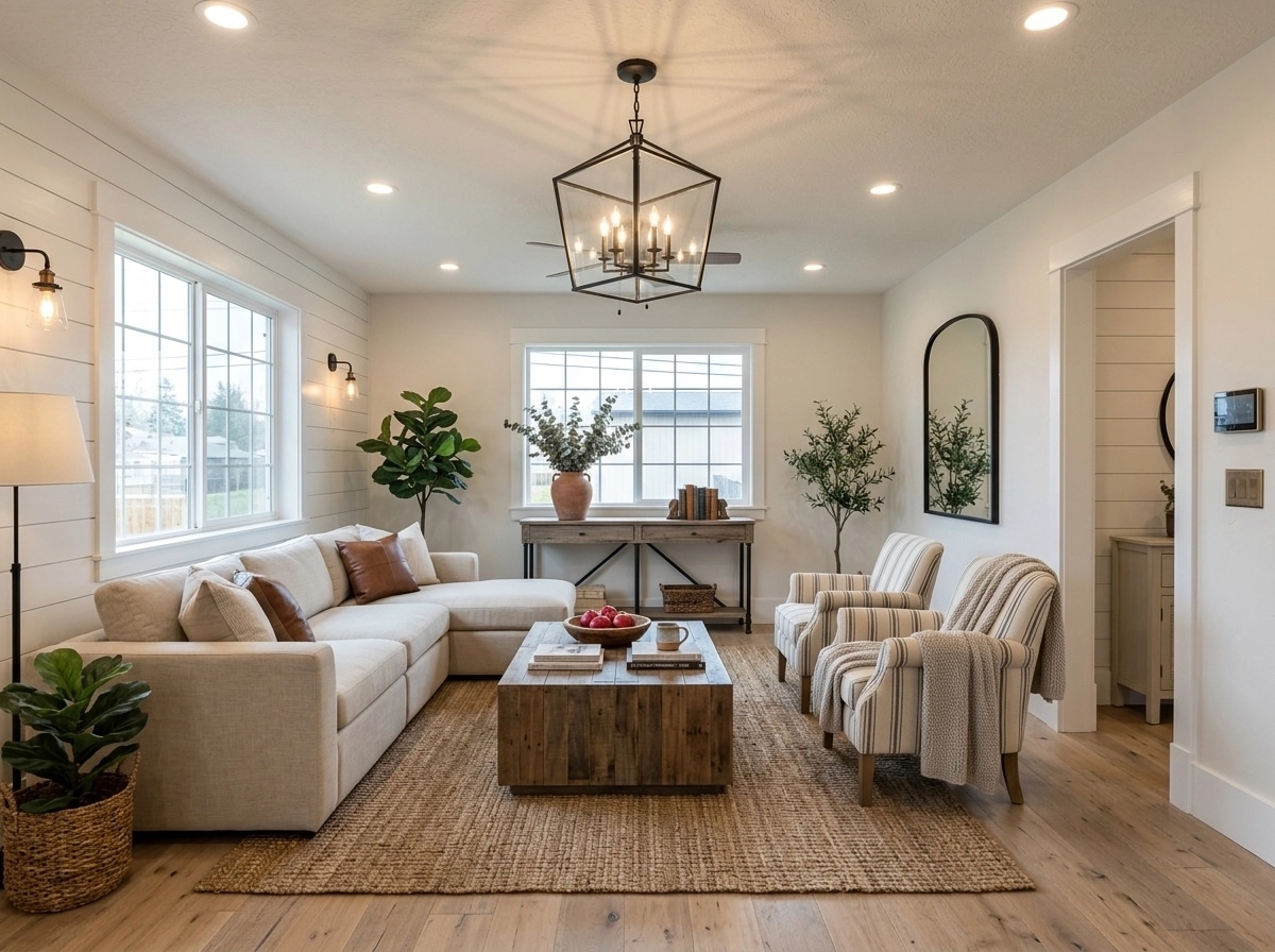 Modern Farmhouse Living Room design — interior photo by GenRoom AI