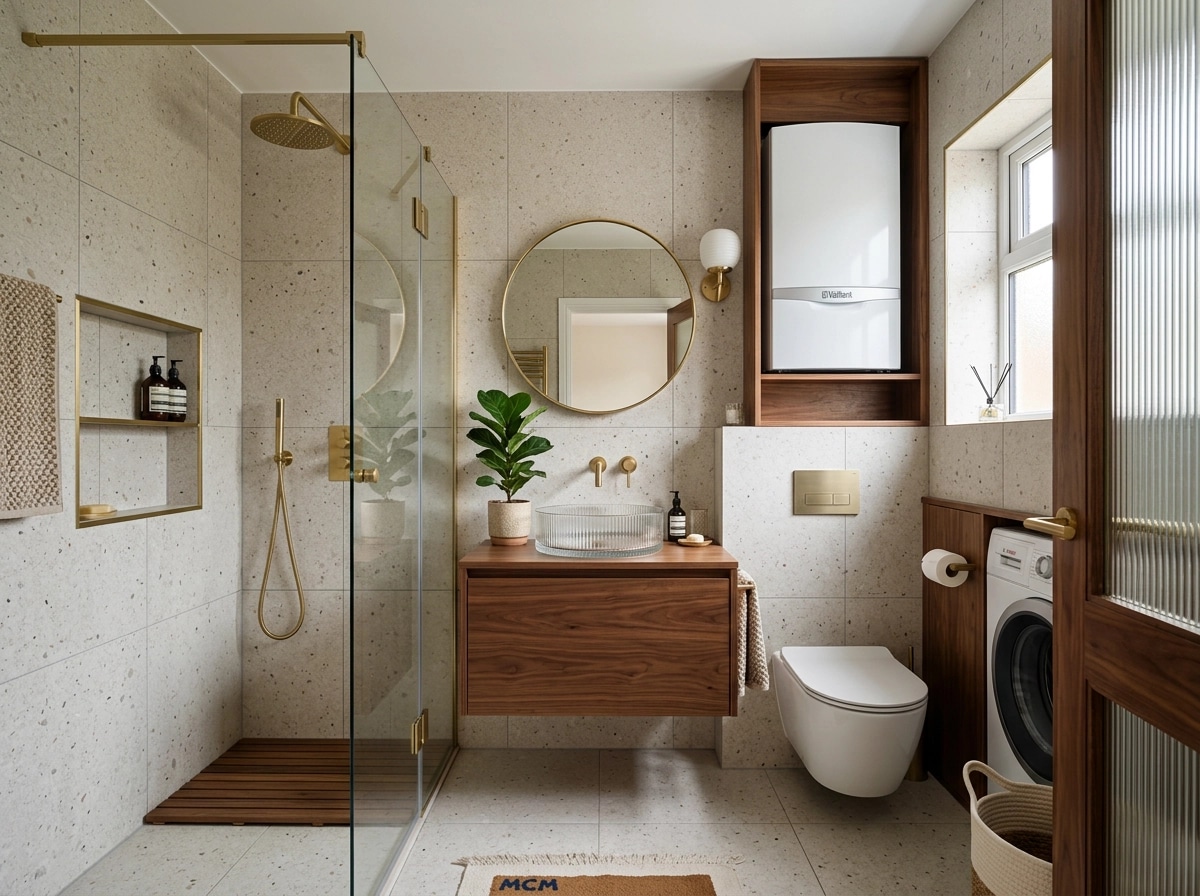 Interior design in Mid-Century Modern style — Bathroom by GenRoom AI
