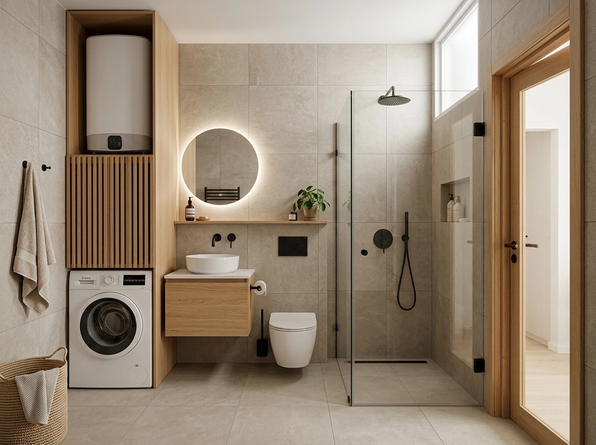 Bathroom interior in Scandinavian style — photo by GenRoom AI