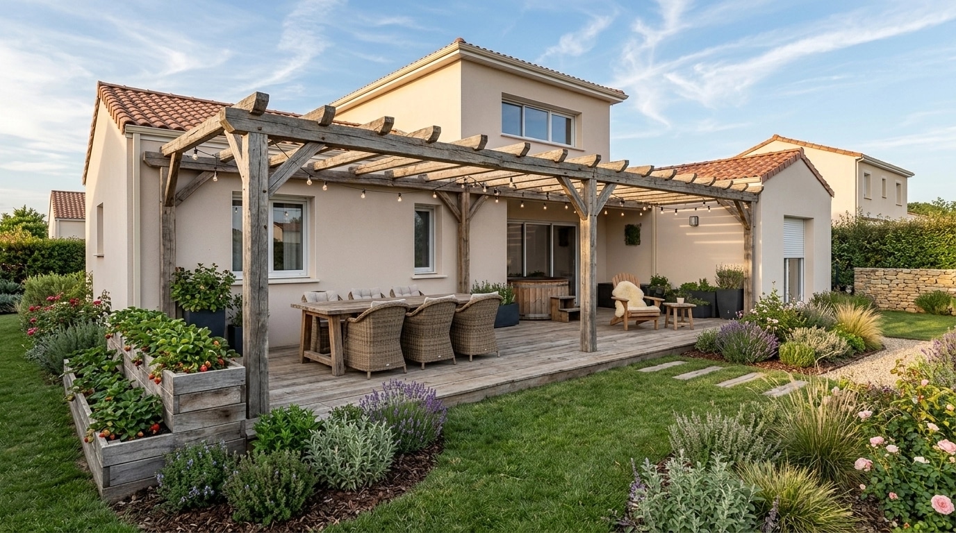 Country Rustic Garden Yard design — yard photo by GenRoom AI