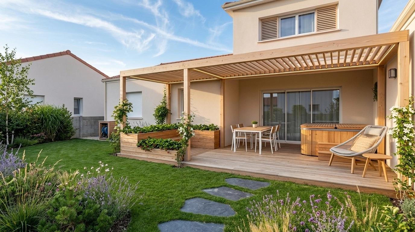 Landscape design in Scandinavian Garden style — Yard by GenRoom AI