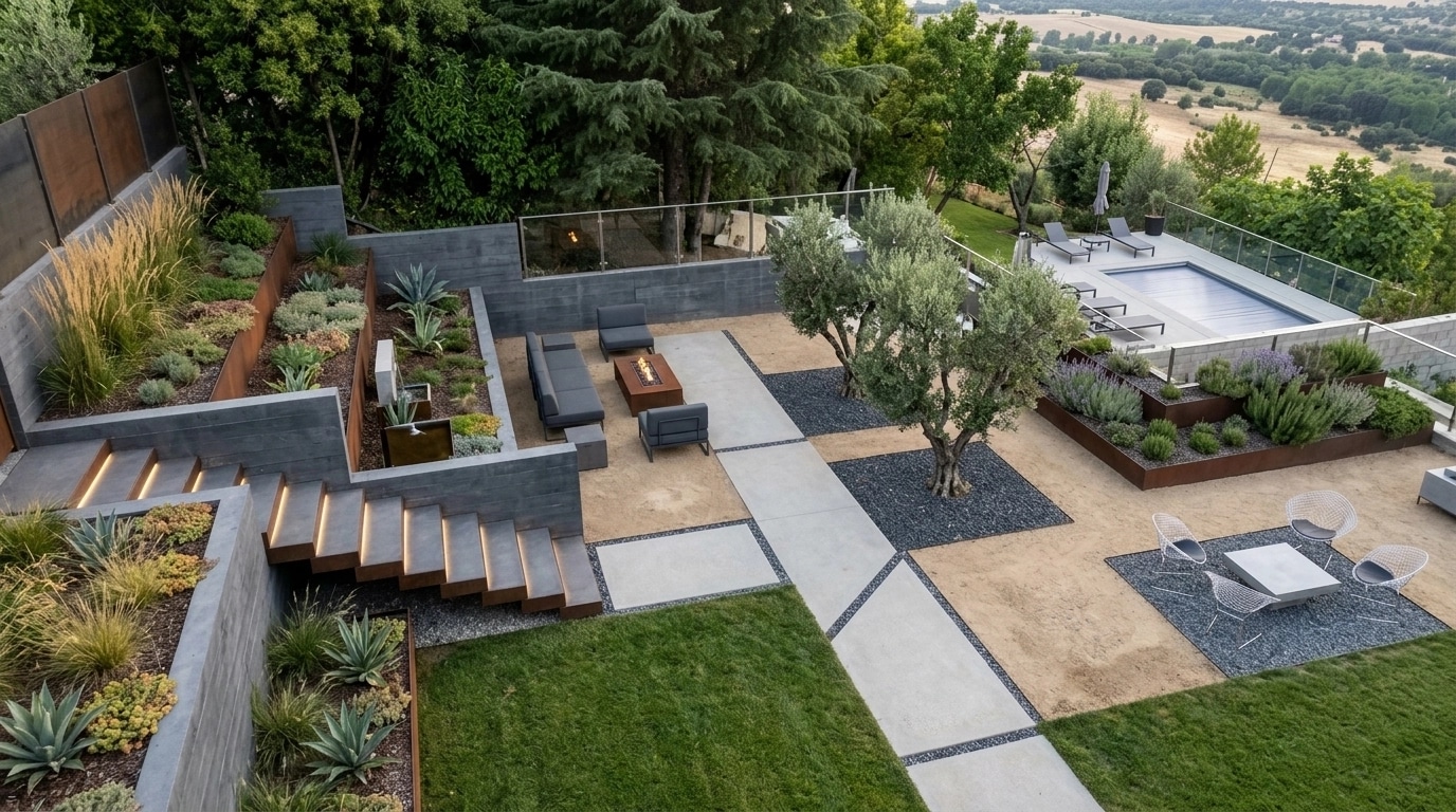 Landscape design in Minimalist Yard style — Yard by GenRoom AI