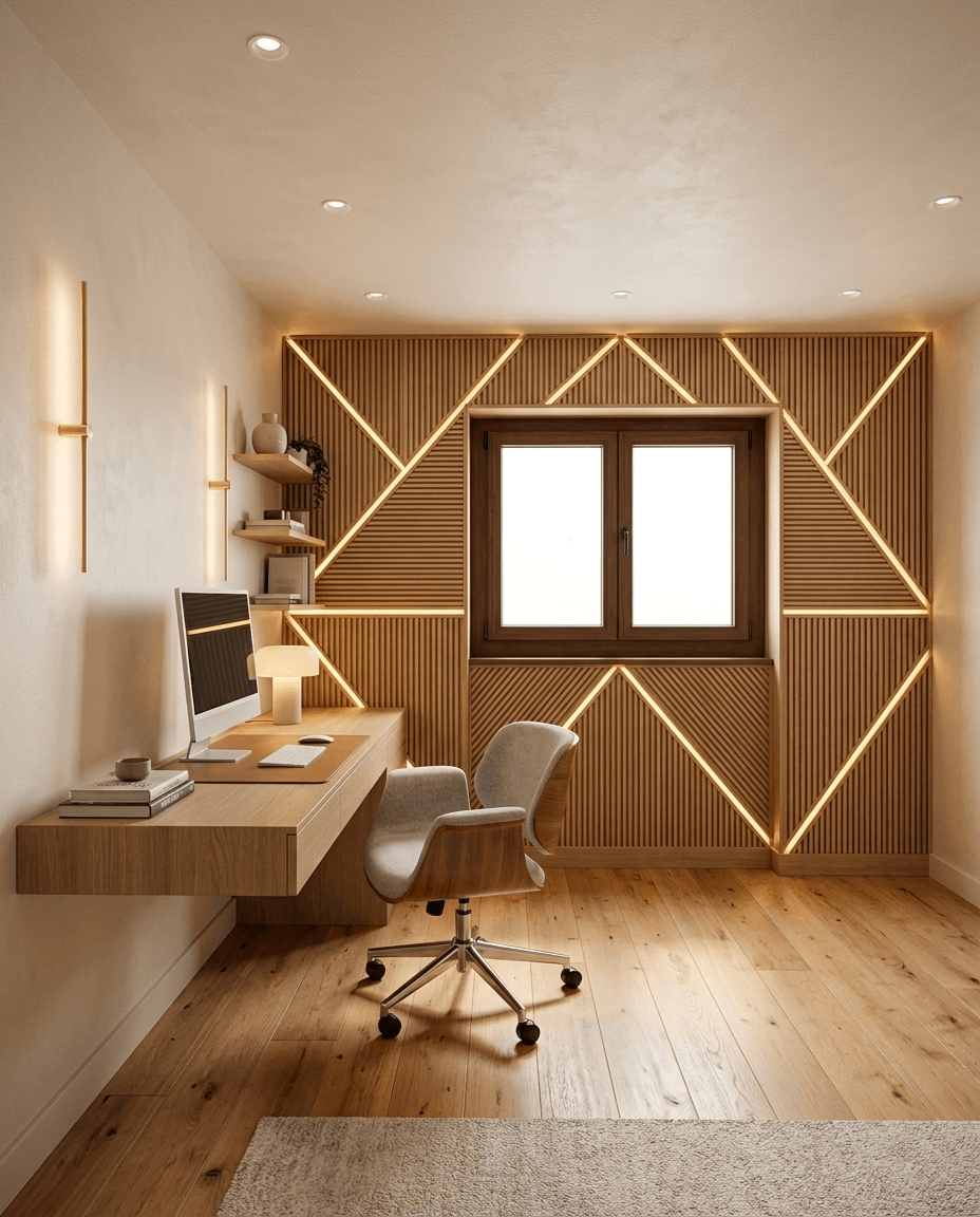 Office interior in Scandinavian style — photo by GenRoom AI
