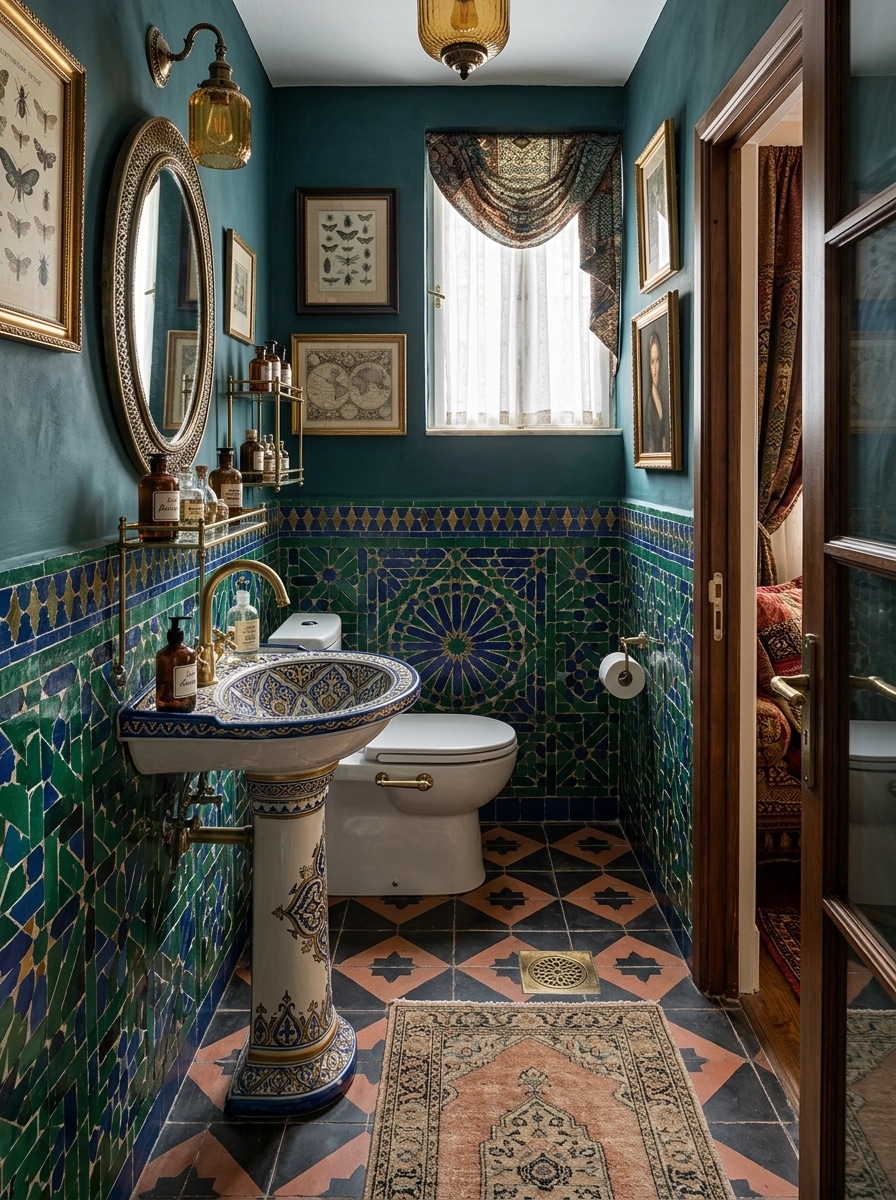 Bathroom interior in Eclectic style — photo by GenRoom AI