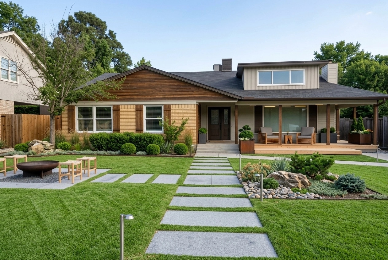 Landscape design in Scandinavian Garden style — Yard by GenRoom AI