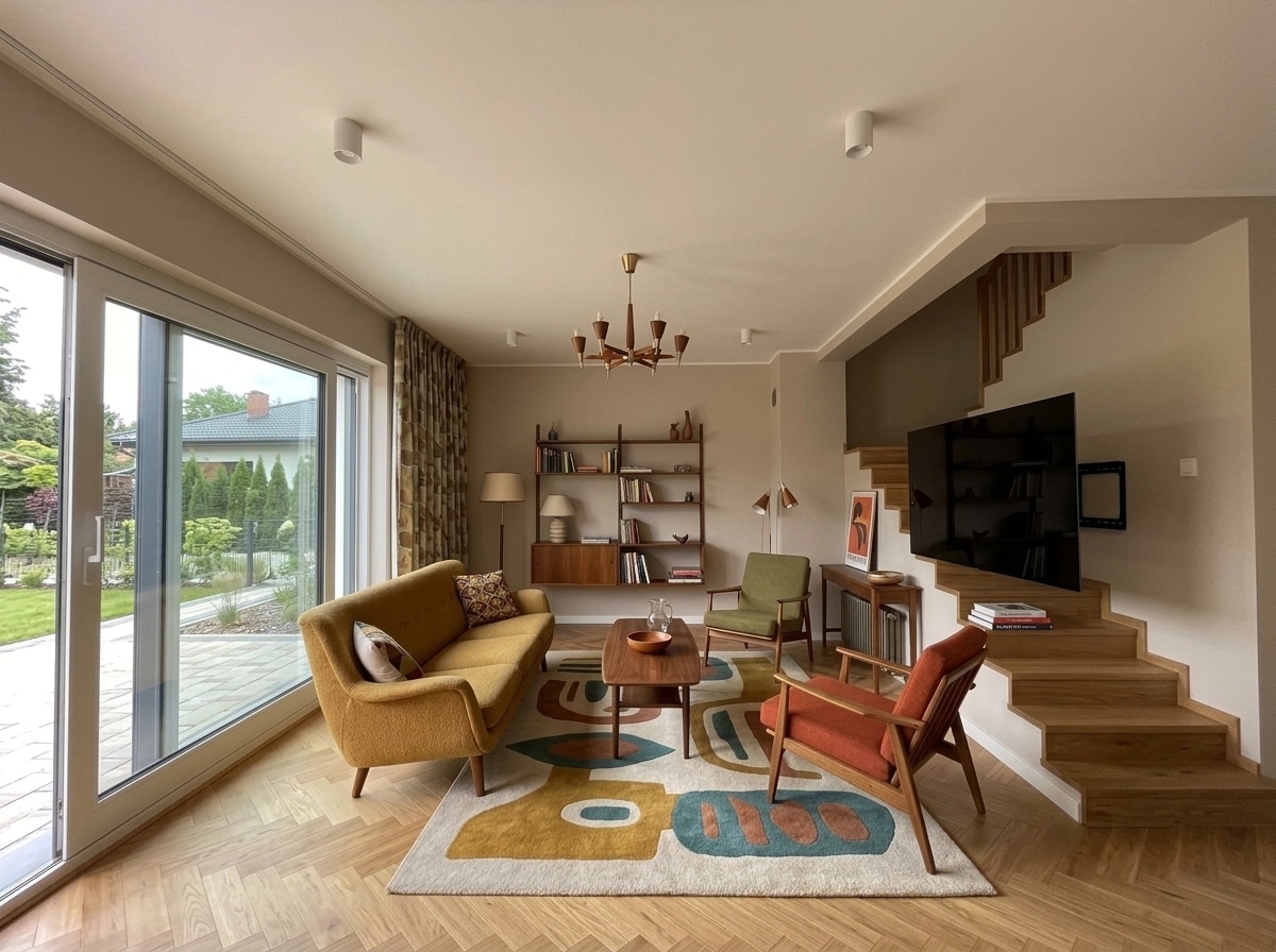 Interior design in Mid-Century Modern style — Living Room by GenRoom AI