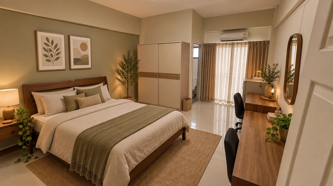Japandi Chambre design — interior photo by GenRoom AI