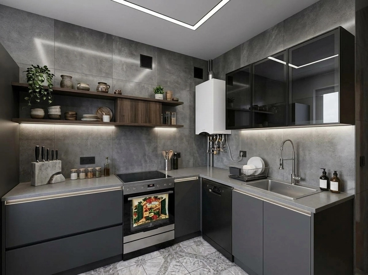 Kitchen interior in Contemporary style — photo by GenRoom AI