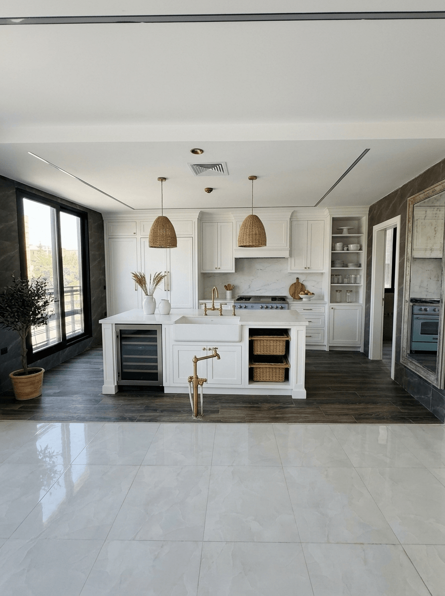 Design de interiores em estilo Coastal / Hamptons — Cozinha por GenRoom AI