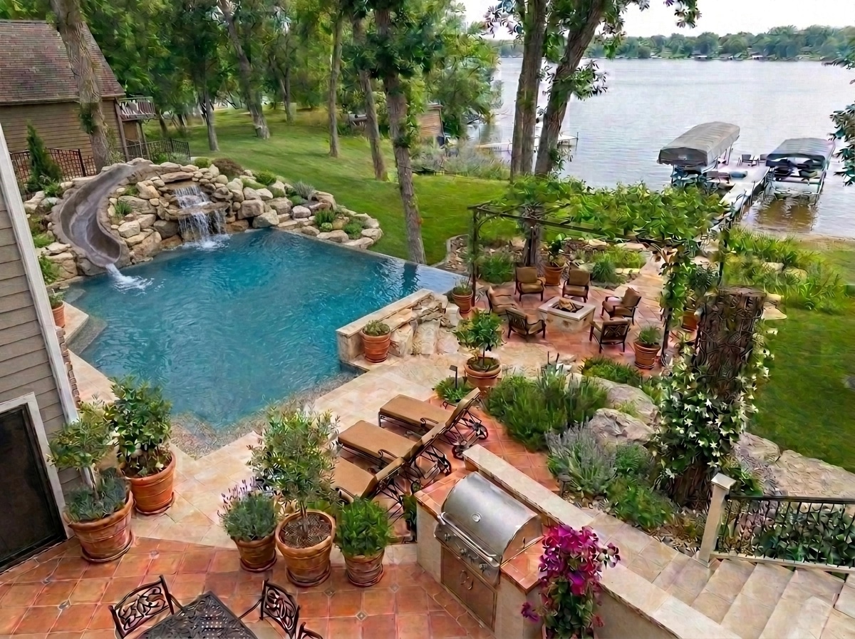 Landscape design in Mediterranean Yard style — Yard by GenRoom AI