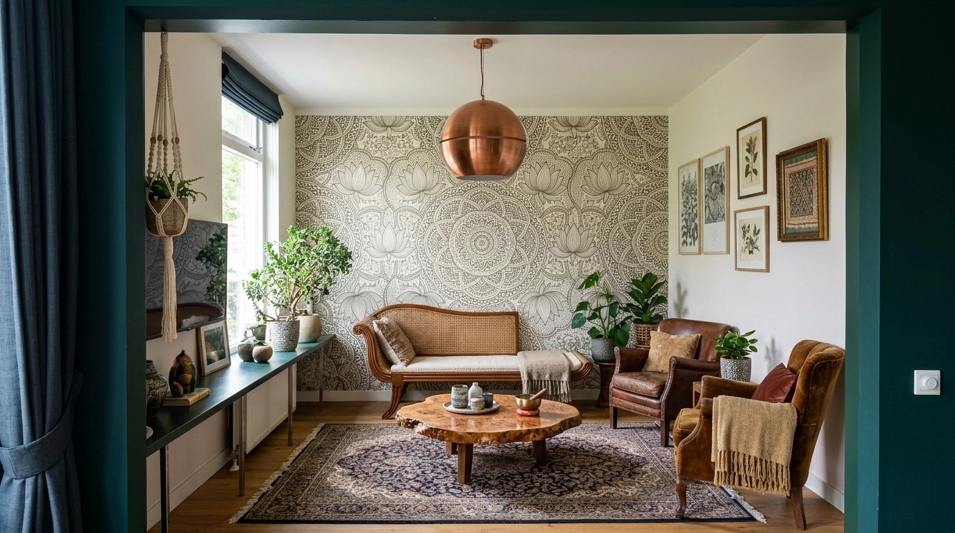 Interior design in Bohemian style — Living Room by GenRoom AI