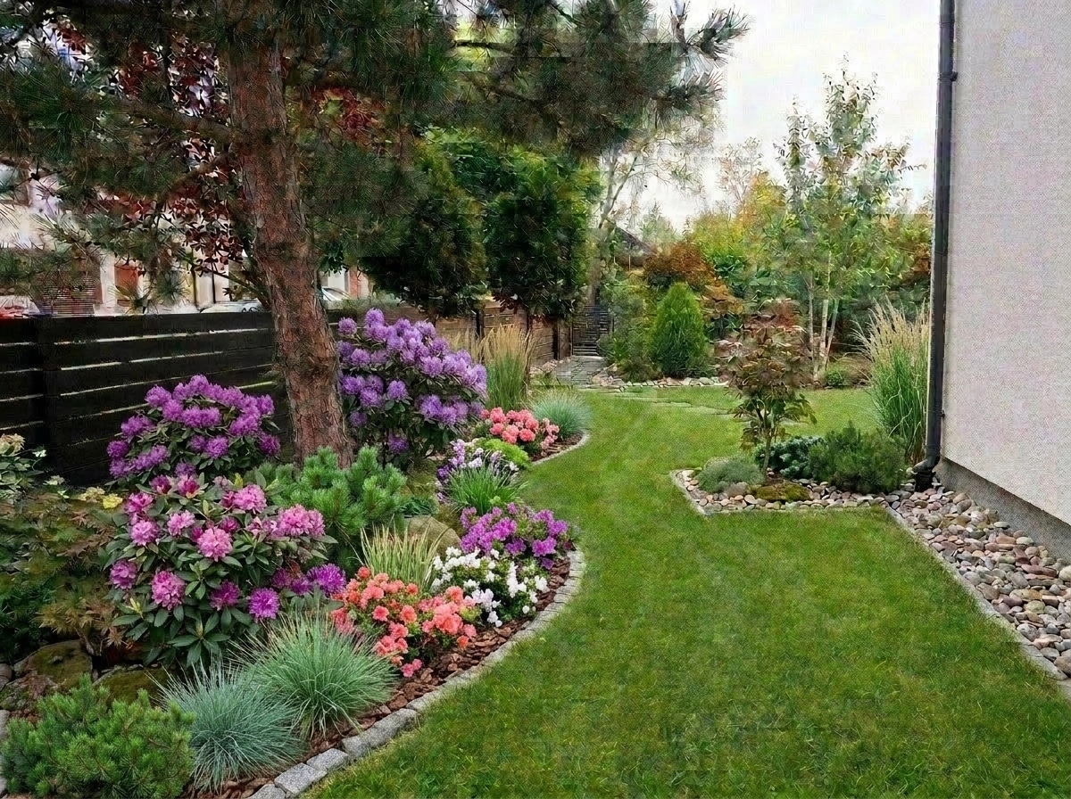 Landscape design in Scandinavian Garden style — Yard by GenRoom AI