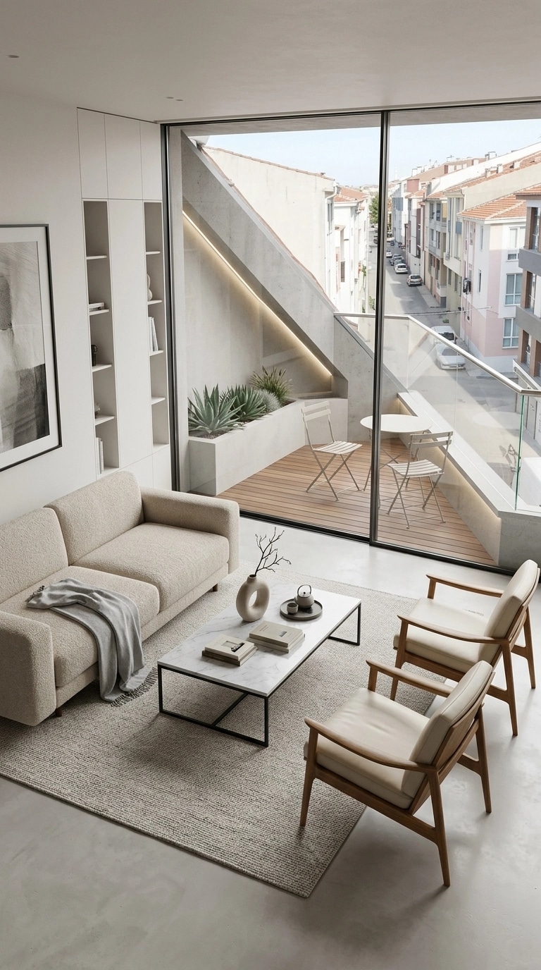 Minimalism Living Room design — interior photo by GenRoom AI