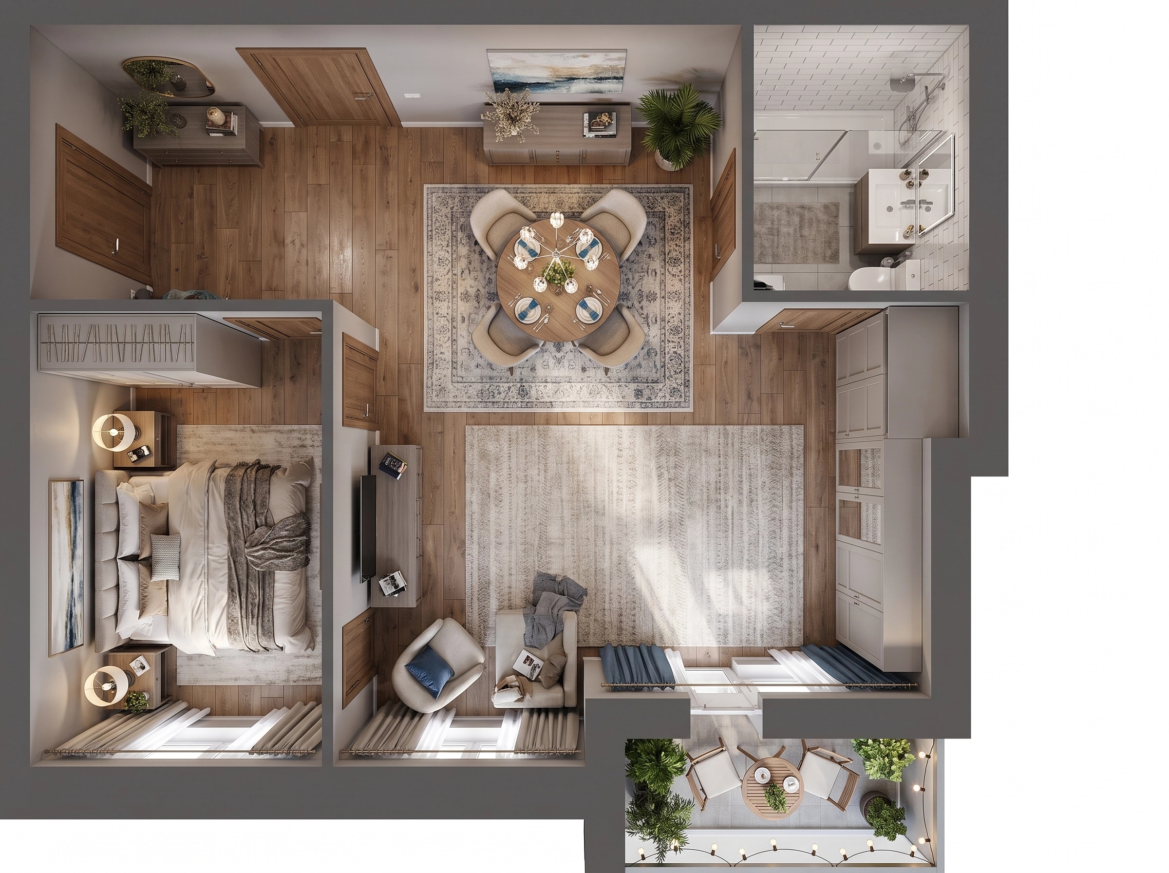 Transitional Living Room design — interior photo by GenRoom AI