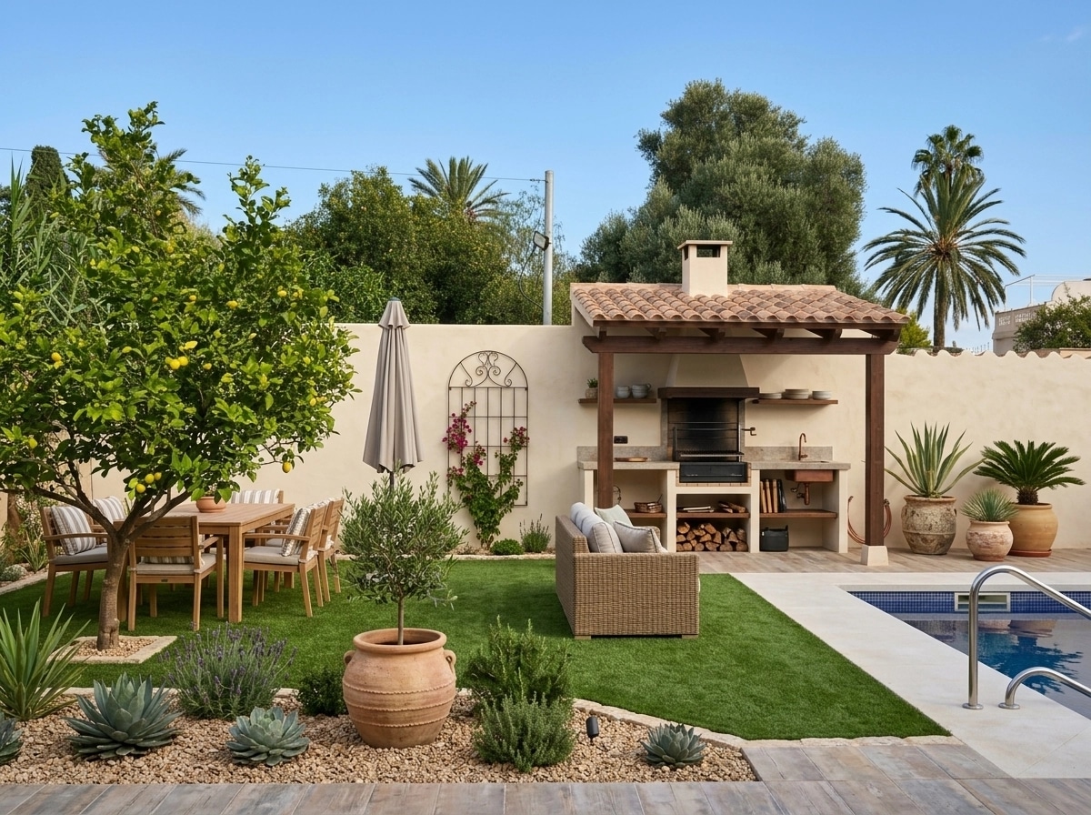 Landscape design in Mediterranean Yard style — Yard by GenRoom AI