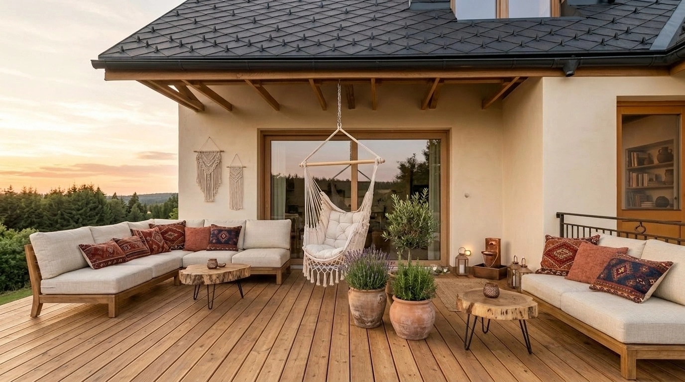 Interior design in Mediterranean style — terrace by GenRoom AI