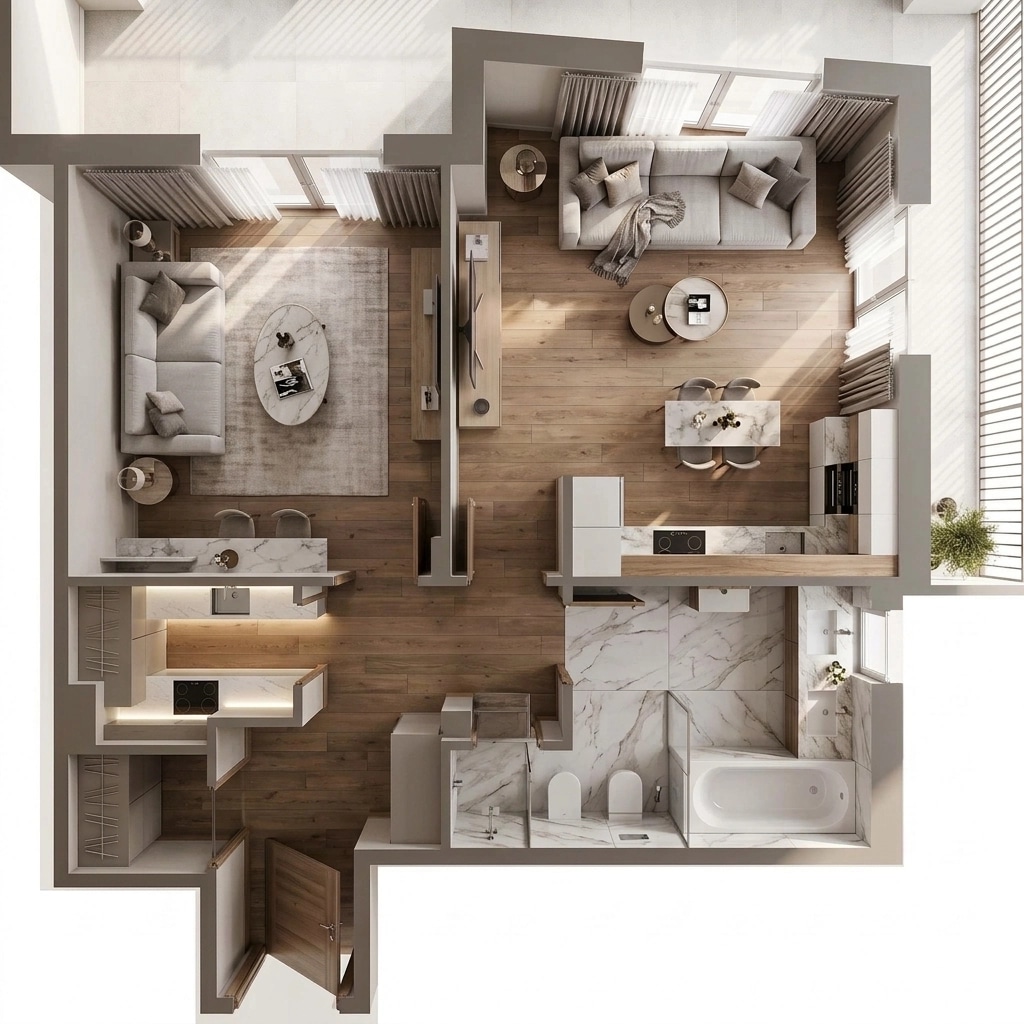 Interior design in Contemporary style — Living Room by GenRoom AI