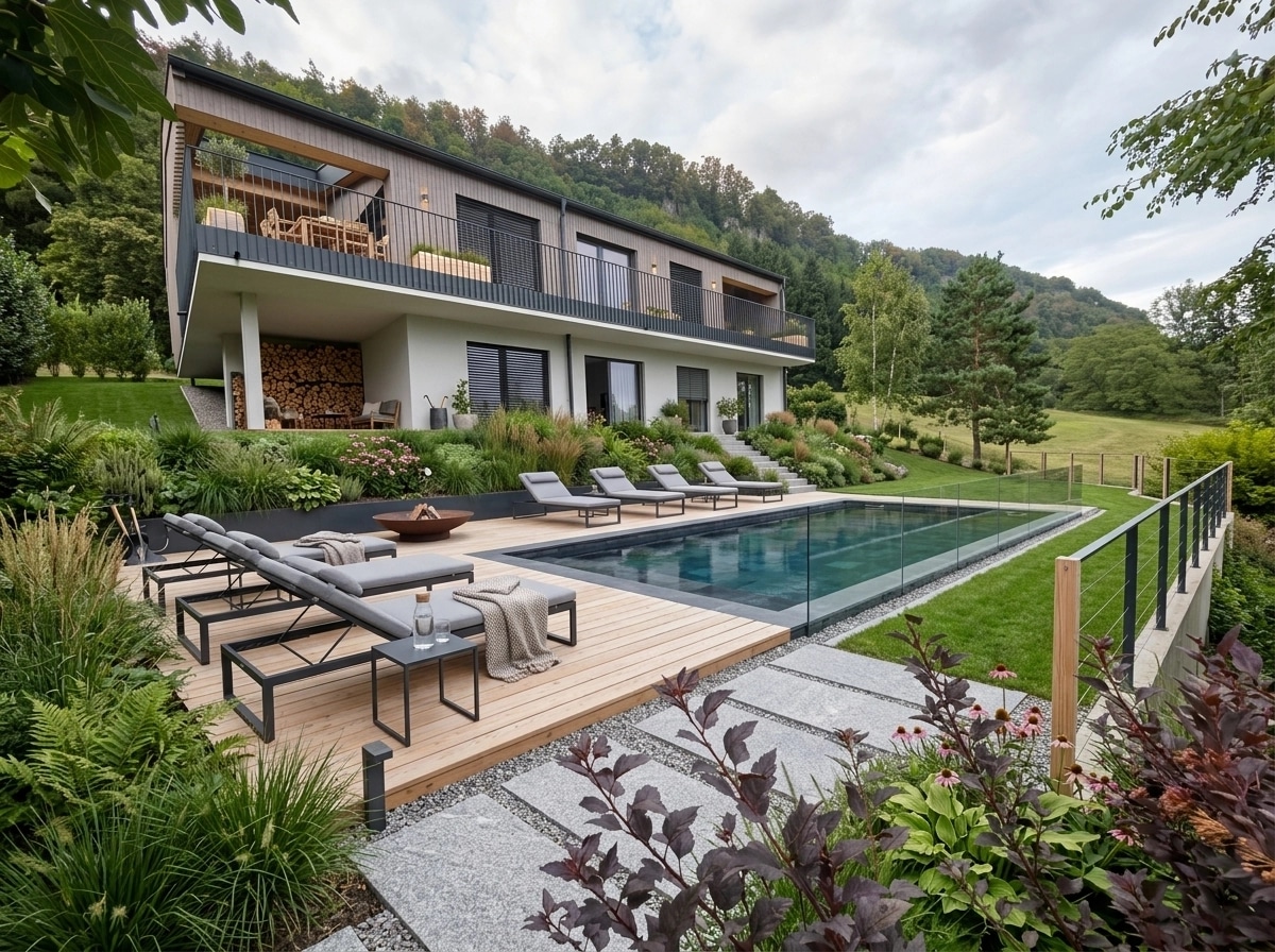 Landscape design in Scandinavian Garden style — Yard by GenRoom AI
