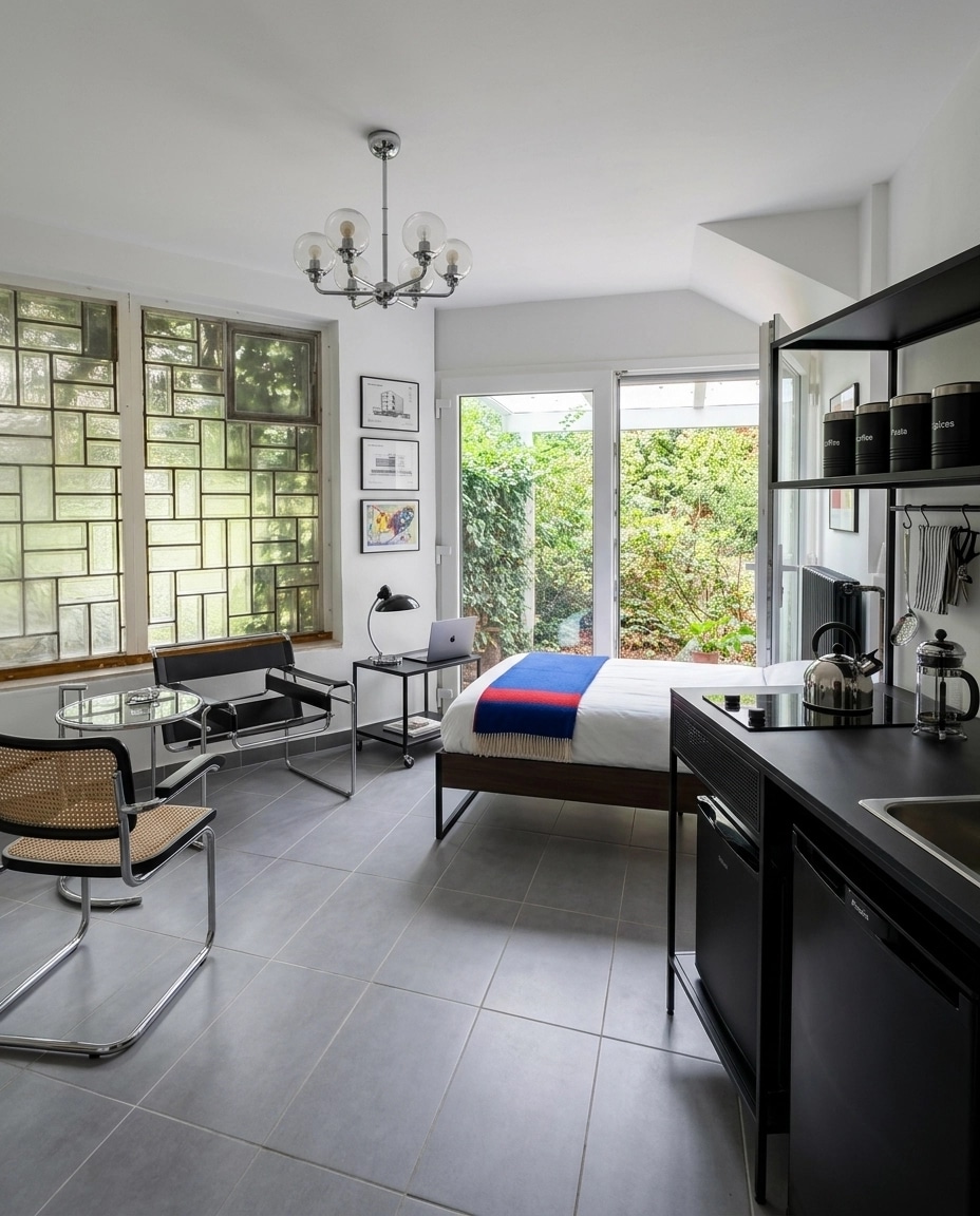 Interior design in Bauhaus style — studio by GenRoom AI