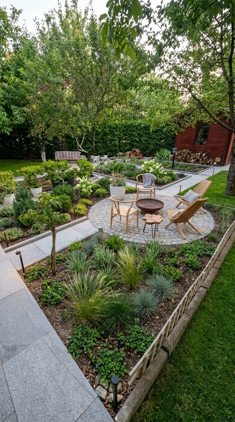 Landscape design in Scandinavian Garden style — Yard by GenRoom AI