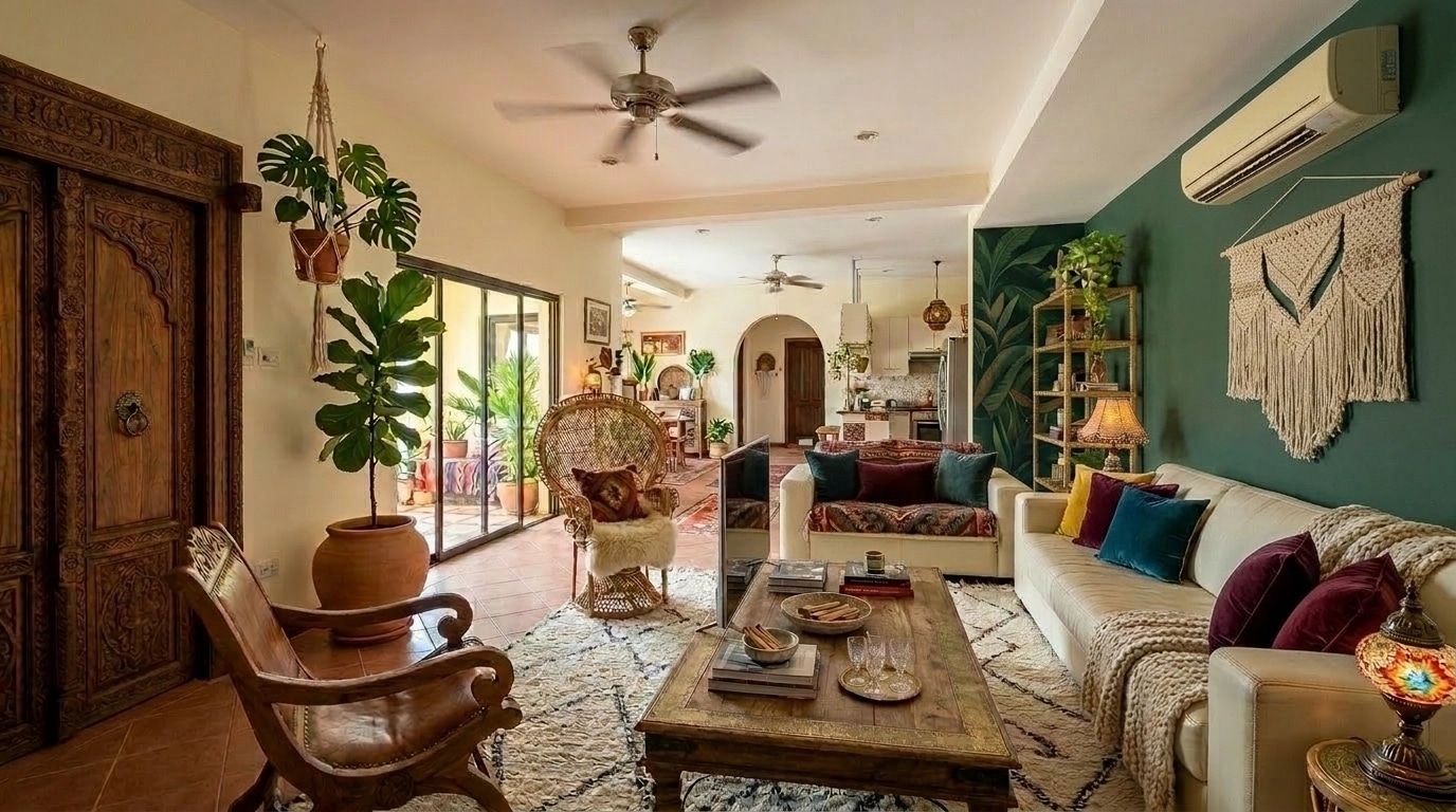Interior design in Bohemian style — Living Room by GenRoom AI