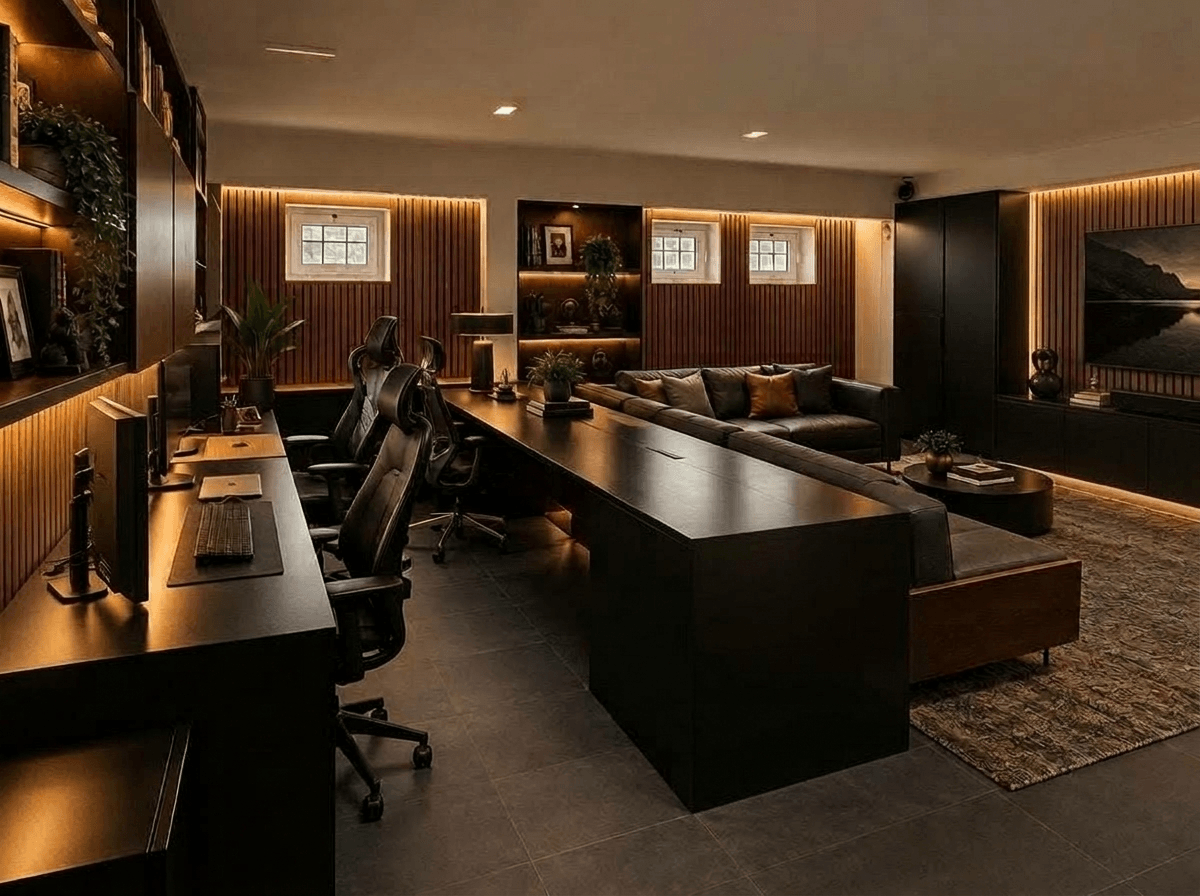 Interior design in Blacktec style — Office by GenRoom AI