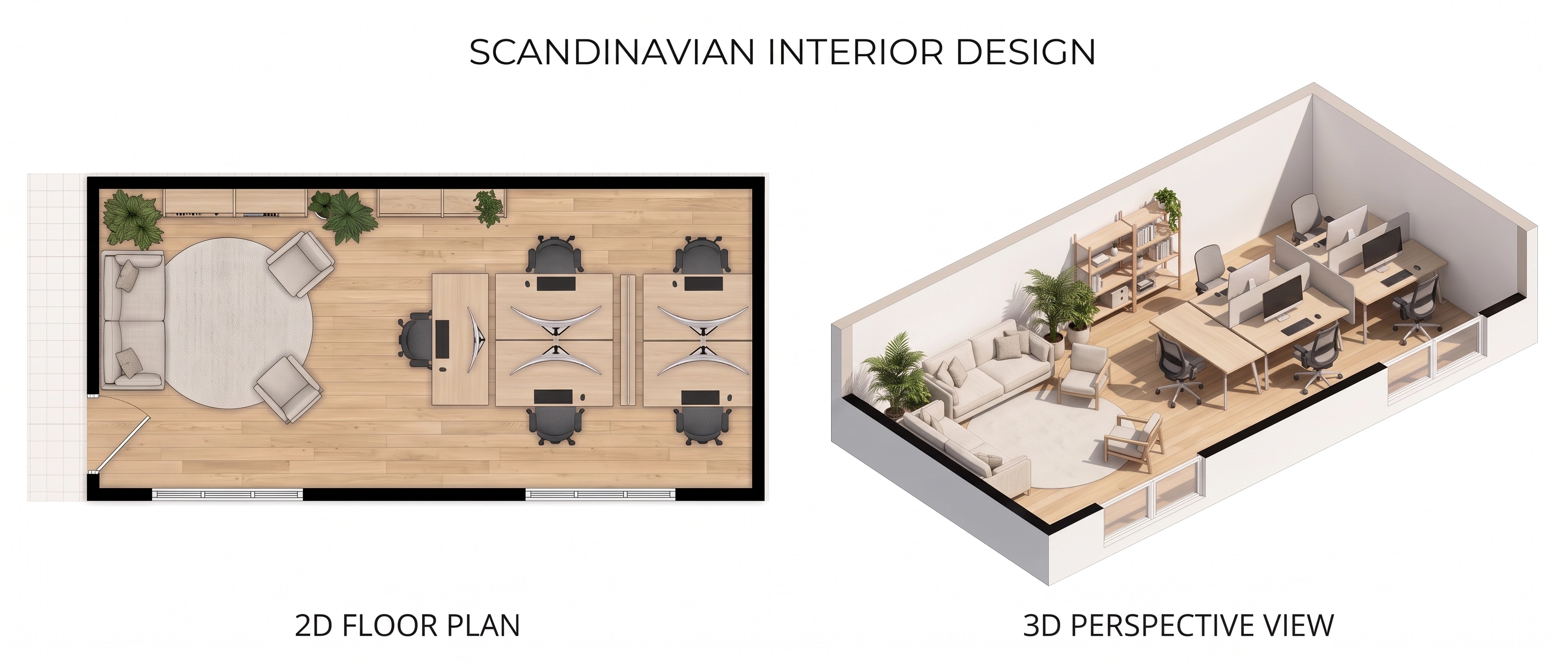 Interior design in Scandinavian style — Living Room by GenRoom AI