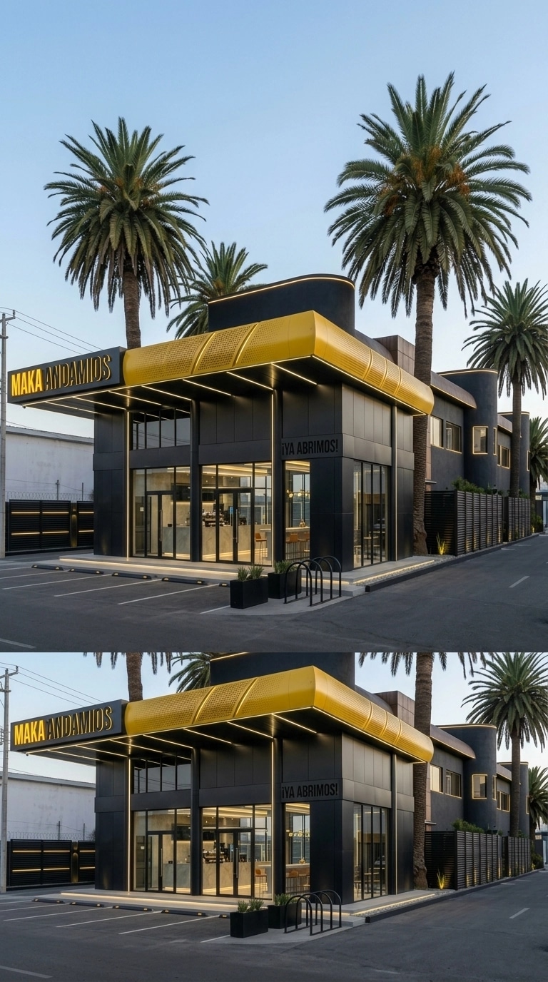 Facade design in Blacktec Facade style — Facade by GenRoom AI