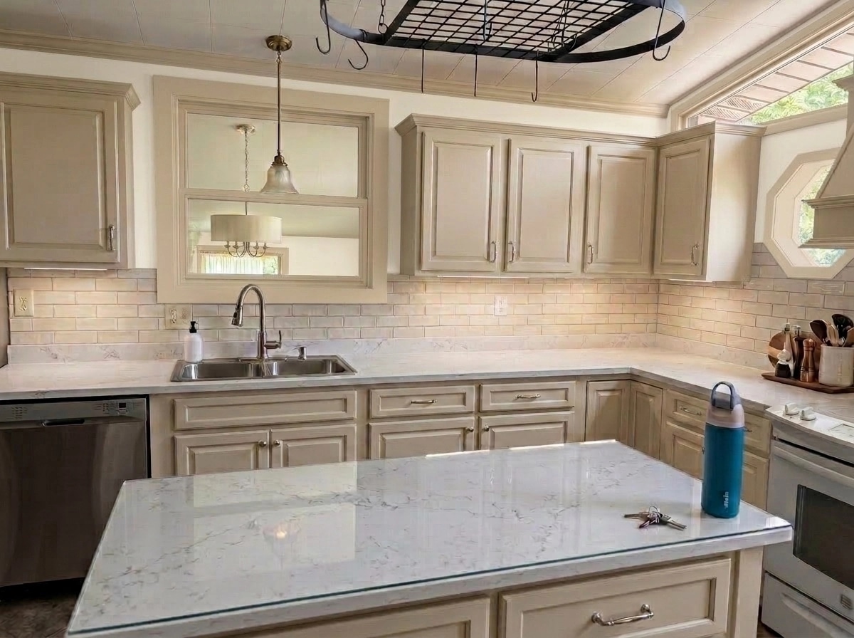 Kitchen interior in Transitional style — photo by GenRoom AI