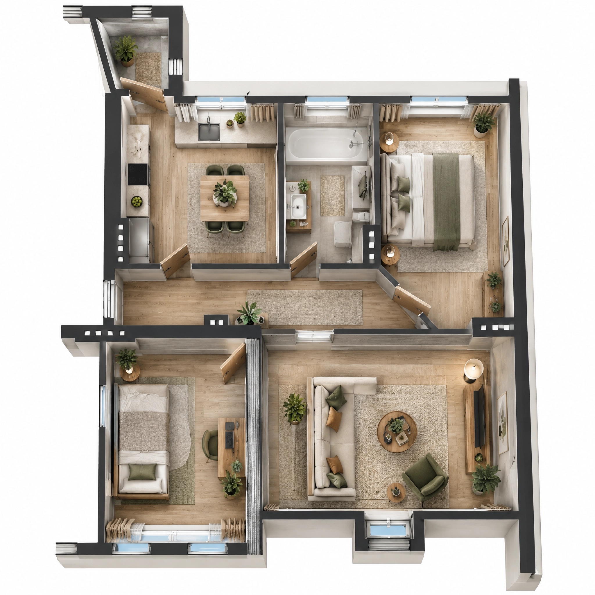Interior design in Contemporary style — Living Room by GenRoom AI