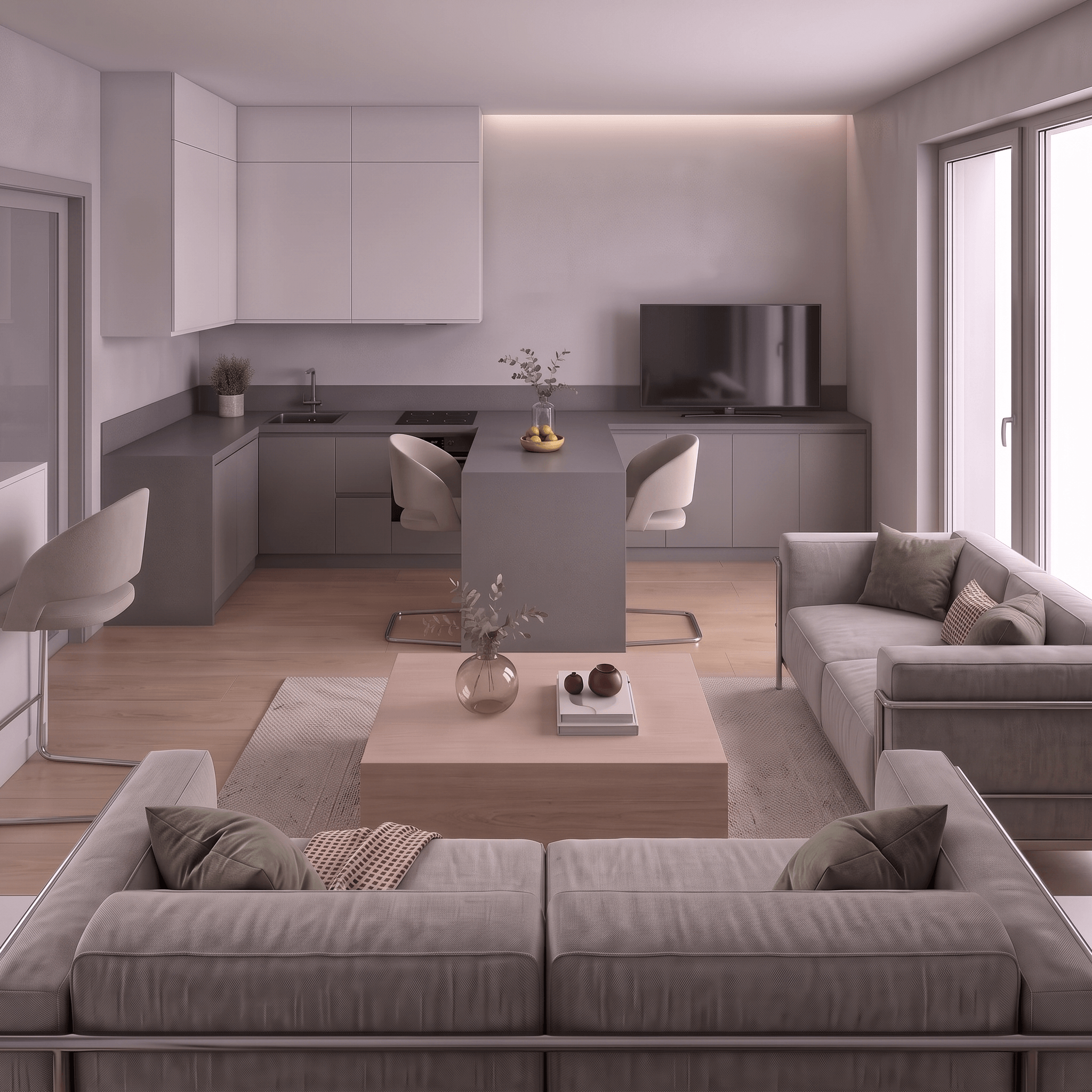 Minimalism Living Room design — interior photo by GenRoom AI