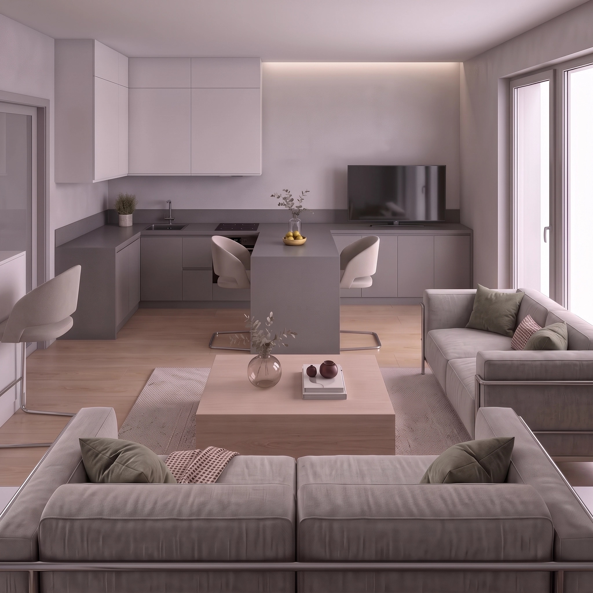 Interior design in Minimalism style — Living Room by GenRoom AI