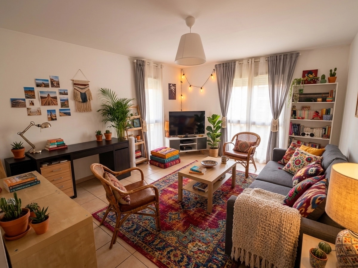 Interior design in Bohemian style — Living Room by GenRoom AI