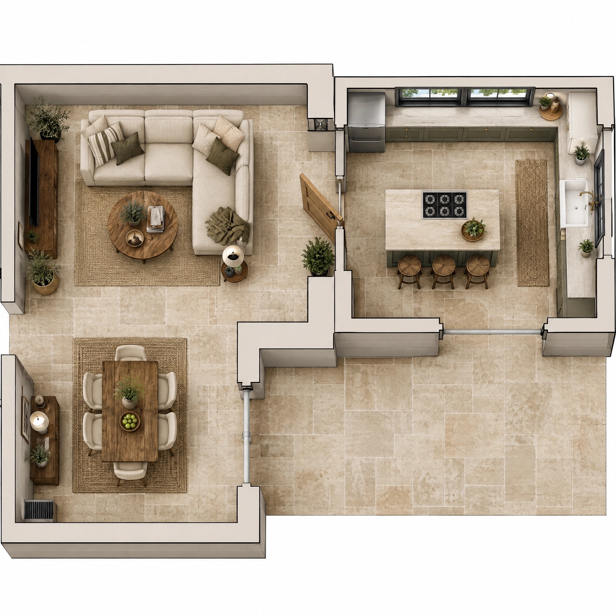 Interior design in Modern Farmhouse style — Living Room by GenRoom AI