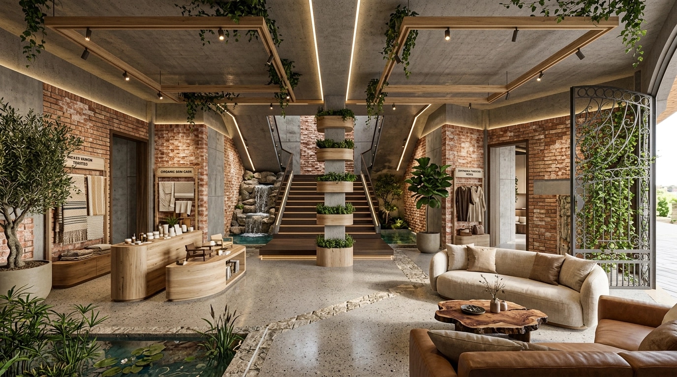 Interior design in Biophilic style — showroom by GenRoom AI