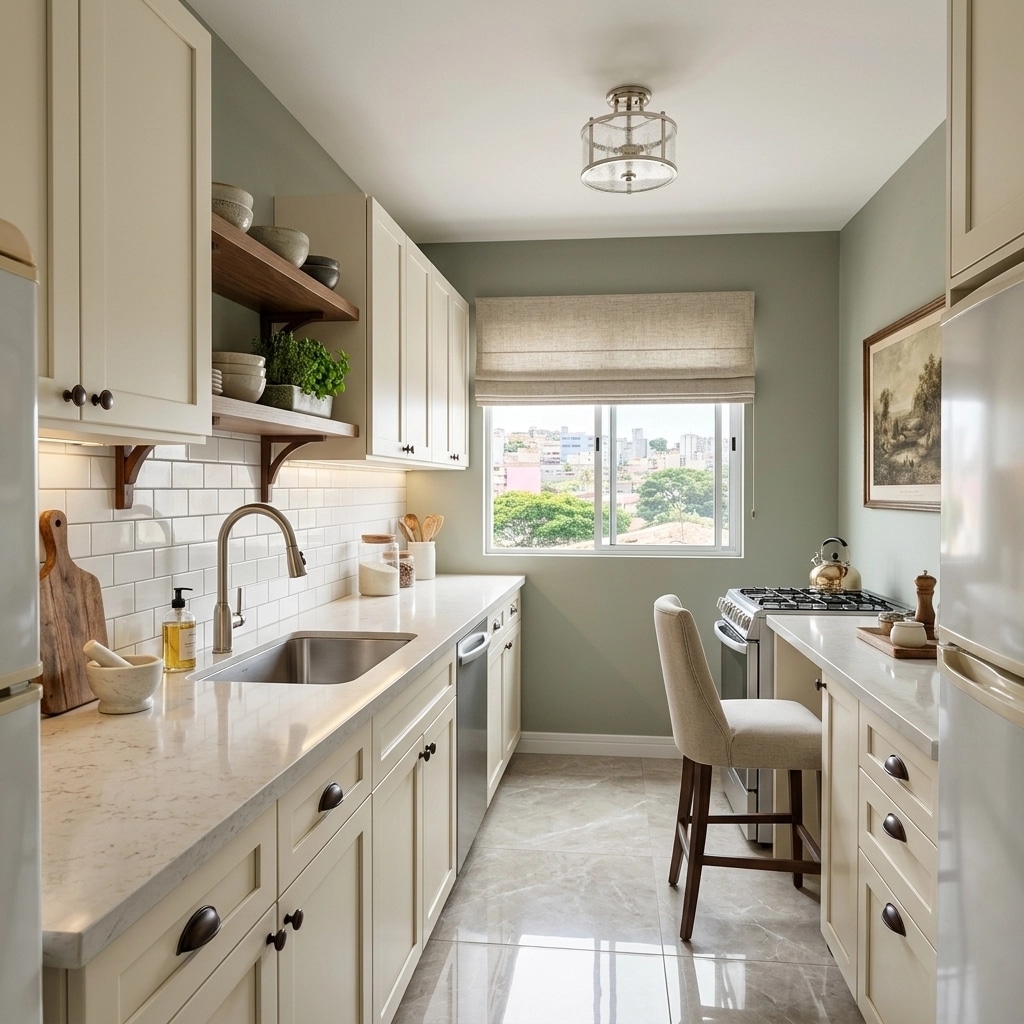 Kitchen interior in Transitional style — photo by GenRoom AI