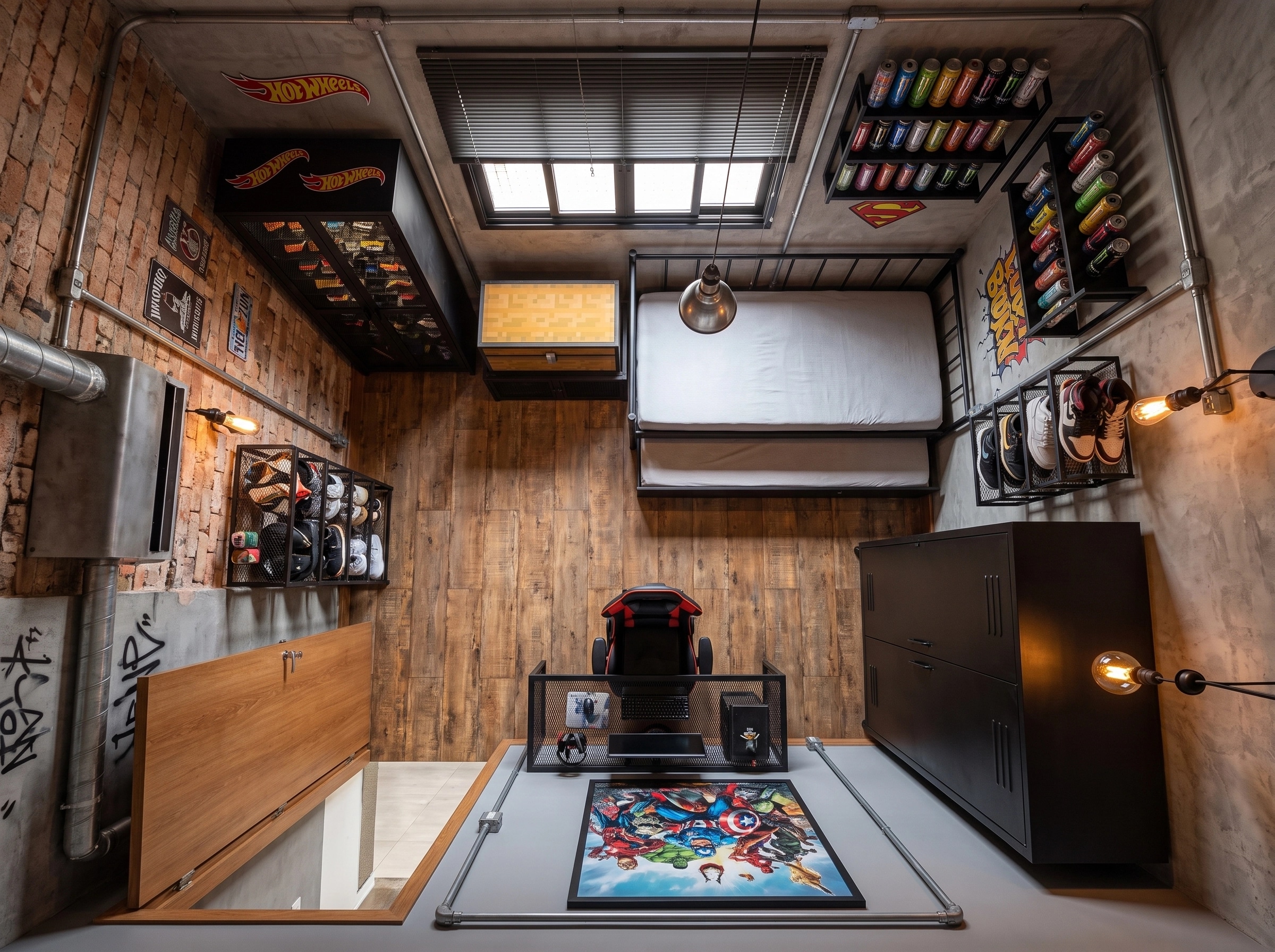 Interior design in Loft / Industrial style — Living Room by GenRoom AI