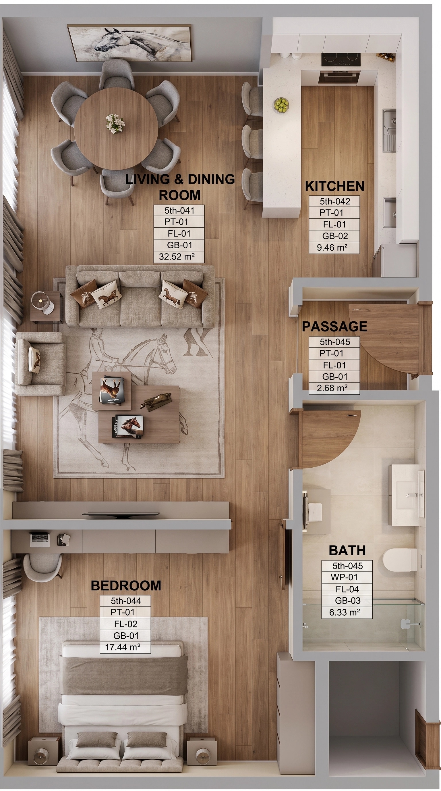 Interior design in Contemporary style — Living Room by GenRoom AI