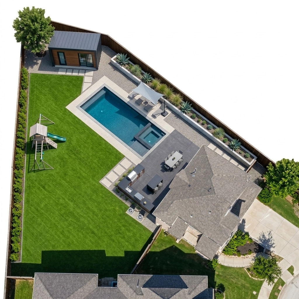 Landscape design in Minimalist Yard style — Yard by GenRoom AI