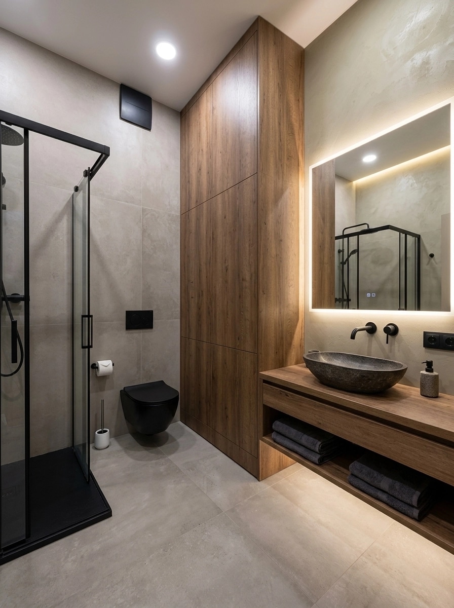 Bathroom interior in Contemporary style — photo by GenRoom AI
