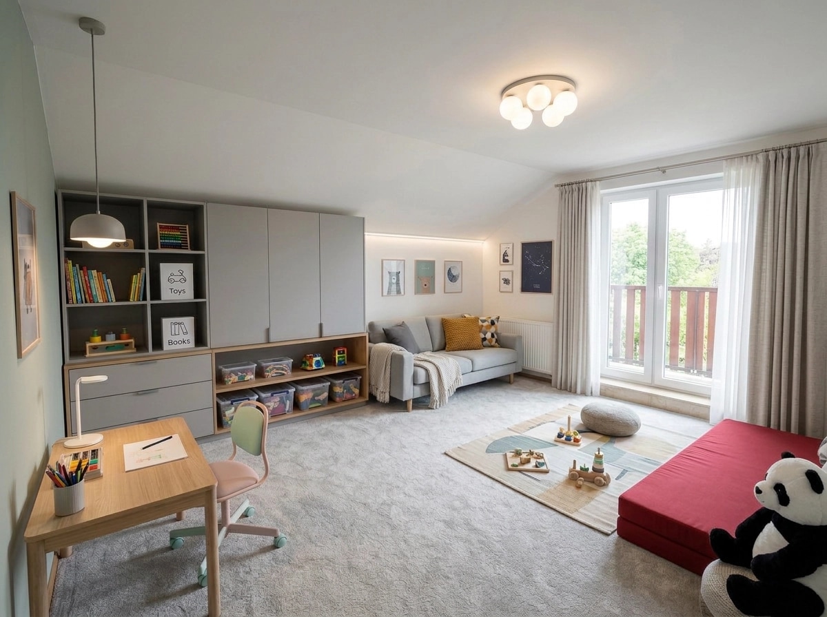 Contemporary Kids Room design — interior photo by GenRoom AI